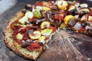 Making pizza with a cauliflower crust (click for recipe)